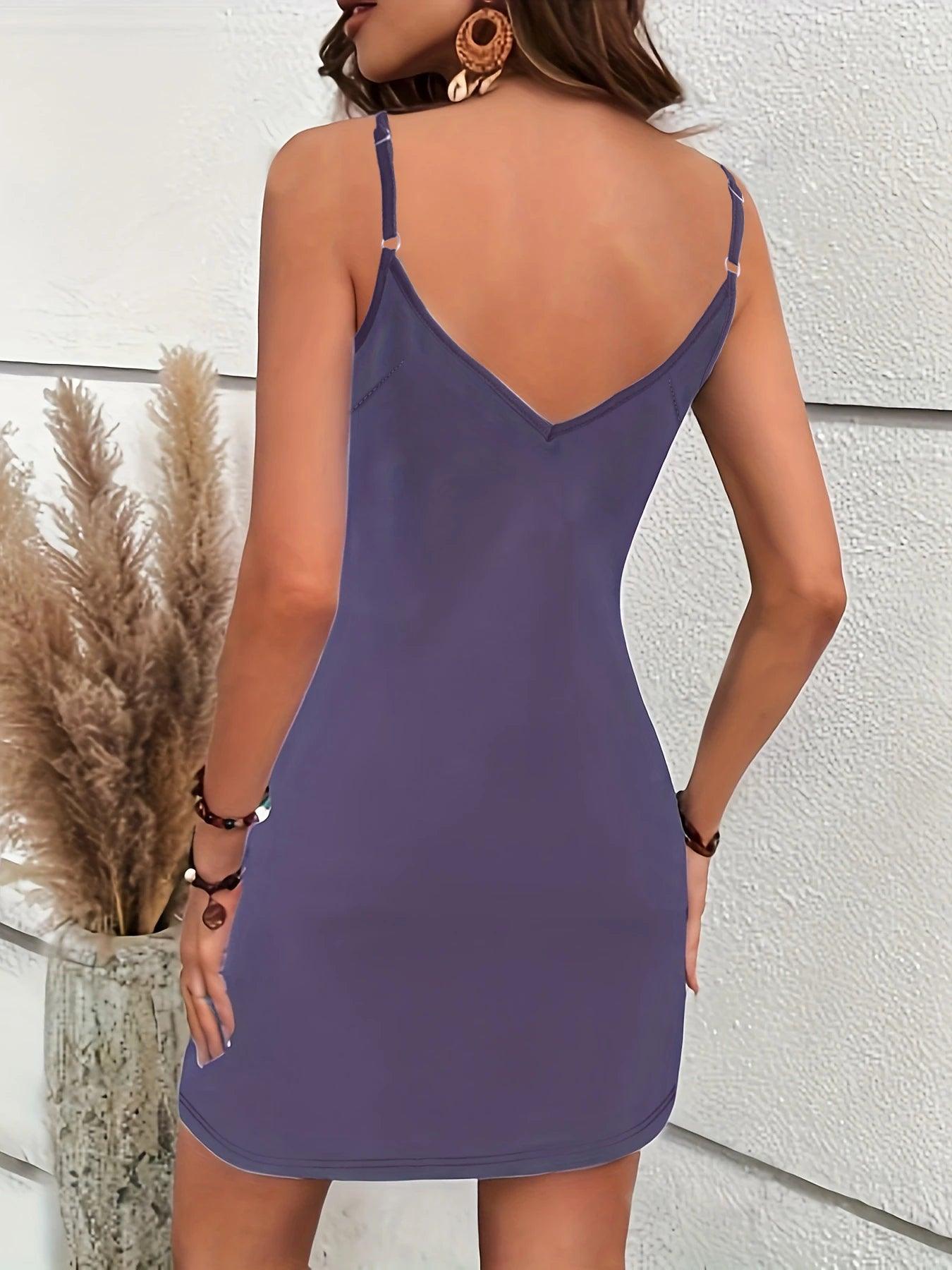 European and American summer women's new fashion sexy tight V-neck sleeveless suspender dress for women - Chicmei
