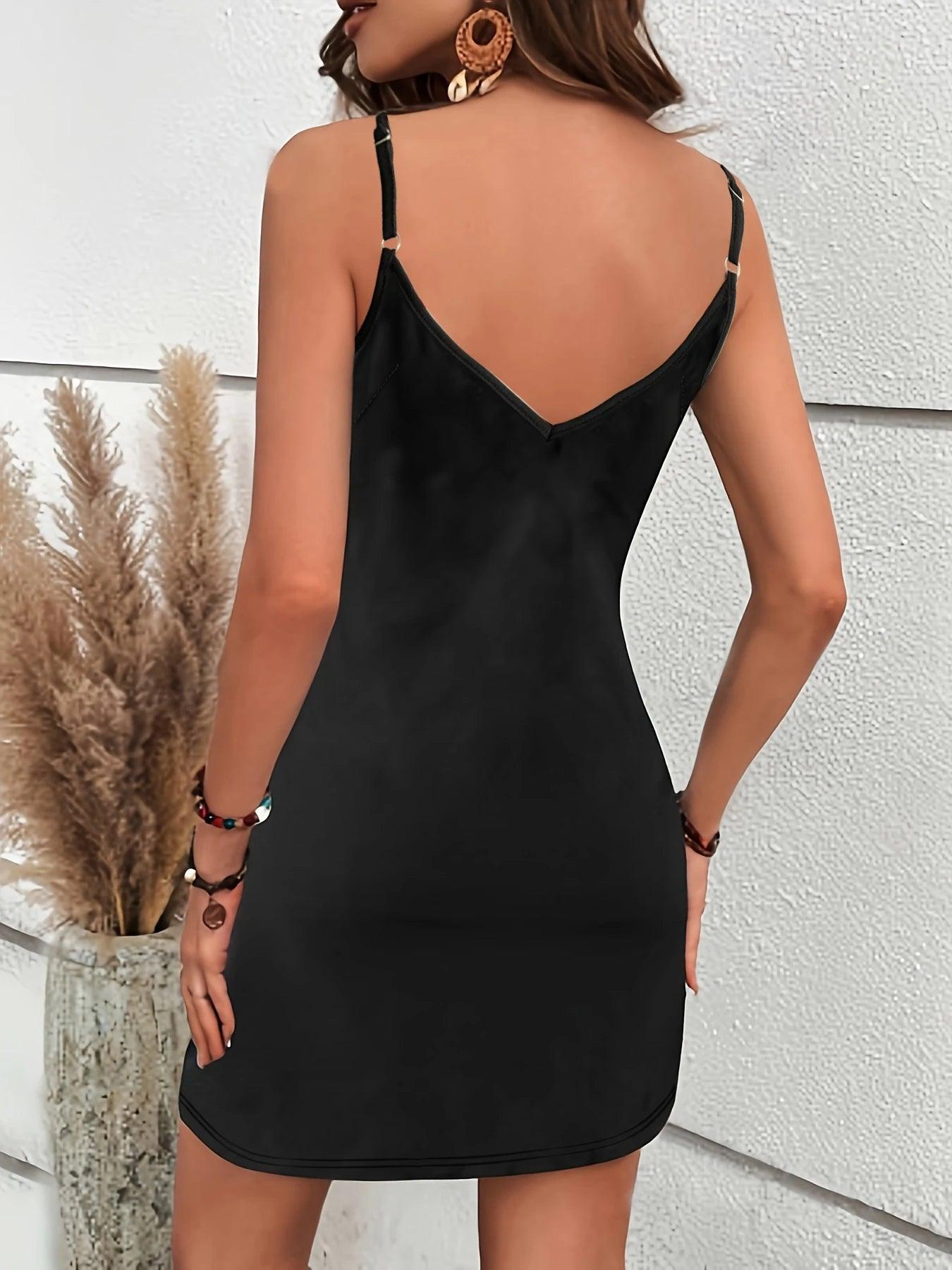 European and American summer women's new fashion sexy tight V-neck sleeveless suspender dress for women - Chicmei
