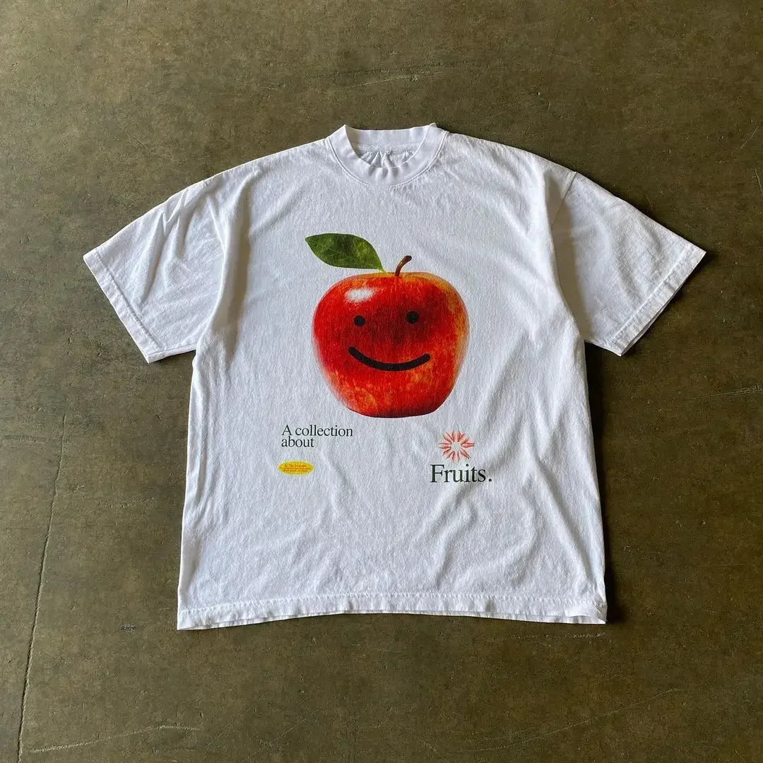 Kawaii Oversized T-Shirt Women Cotton Retro Print Loose Fit Funny Graphic Tee