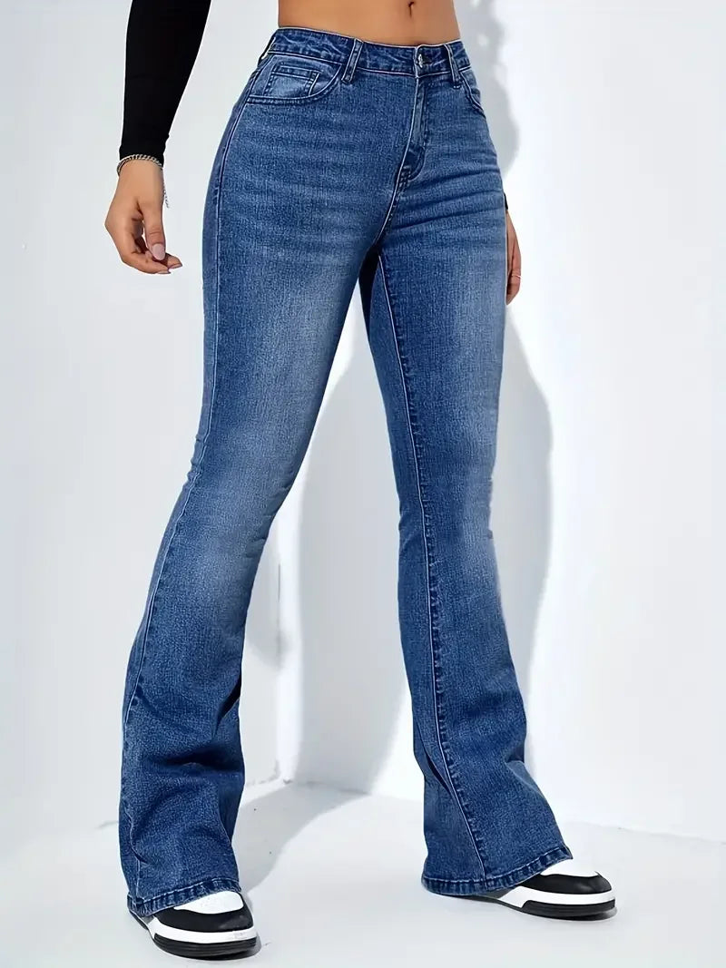Women Flare Stretch Jeans Fashion Skinny Bell Bottom
