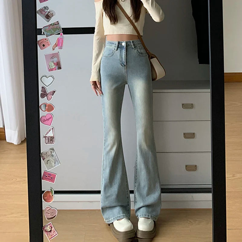 Women Flare Stretch Jeans Fashion Skinny Bell Bottom