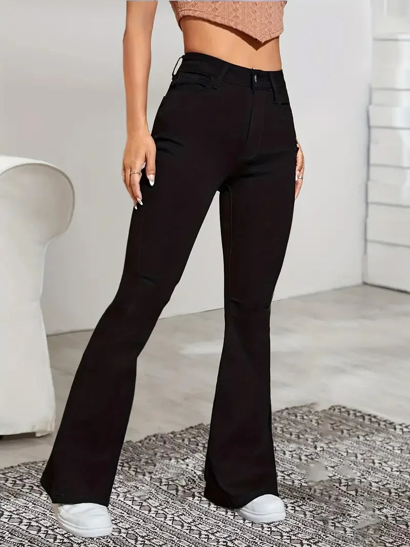 Women Flare Stretch Jeans Fashion Skinny Bell Bottom