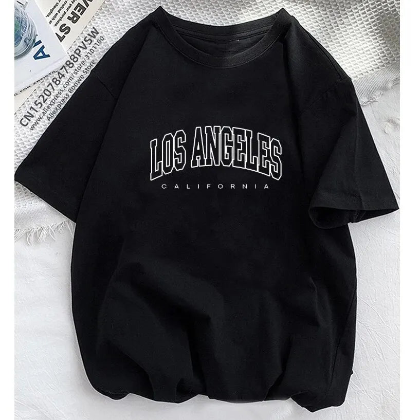 Women Brooklyn LA Letter Print T Shirt