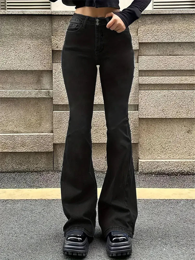 Women Flare Stretch Jeans Fashion Skinny Bell Bottom