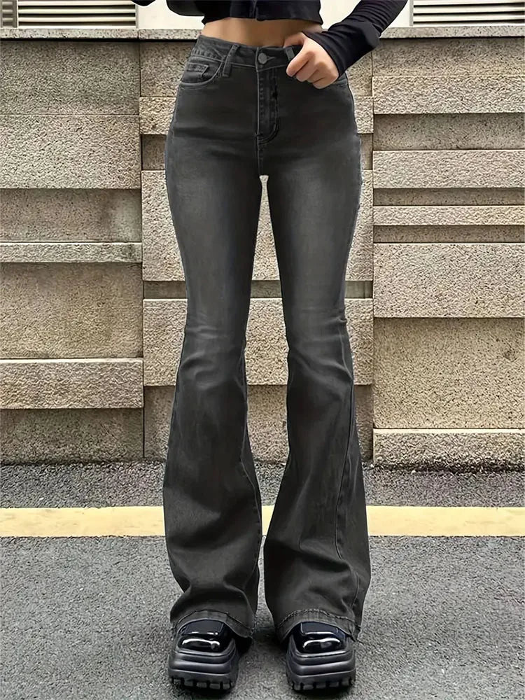 Women Flare Stretch Jeans Fashion Skinny Bell Bottom